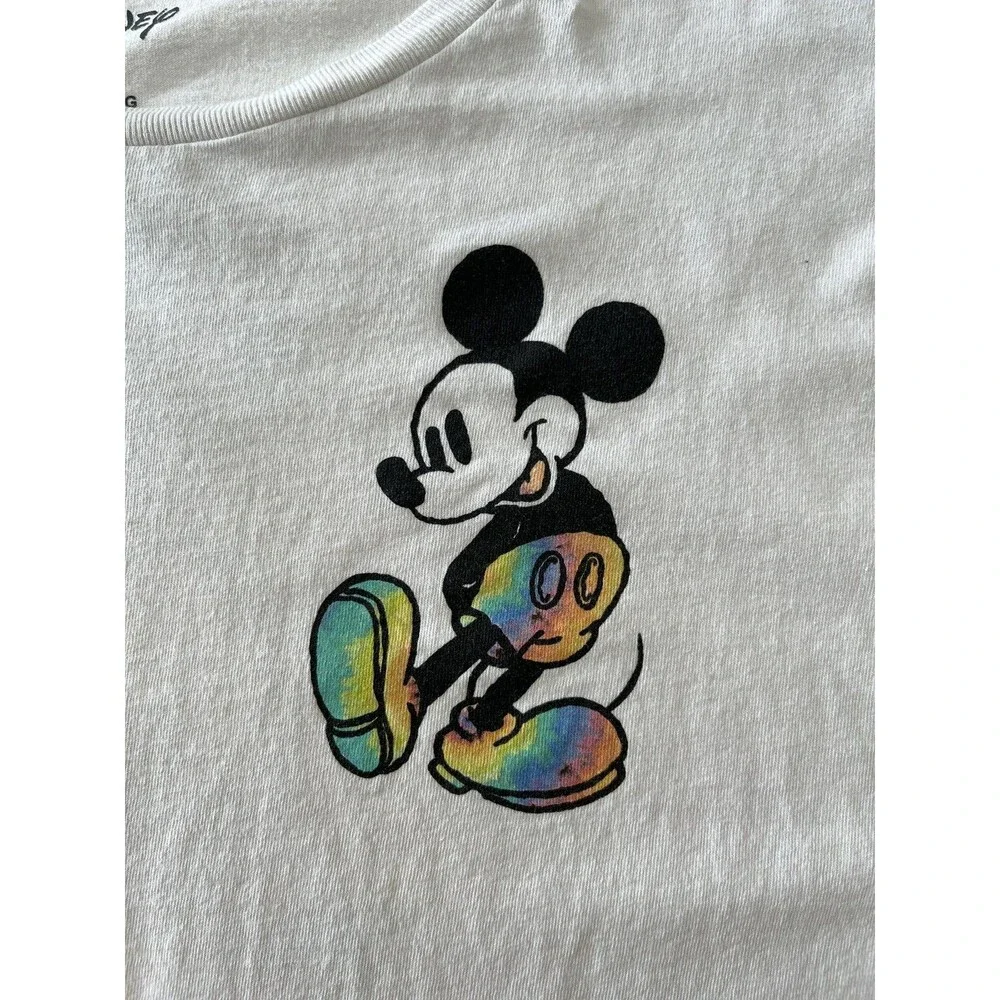 Disney Mickey Mouse Tie Dye Watercolor 2 Sided T Shirt Long Sleeve Tee Adult XXL - Picture 2 of 8